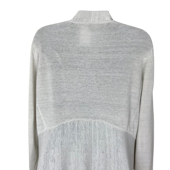 Eileen Fisher 97% Organic Linen Open Cream Cardigan Size M - Picture 6 of 8
